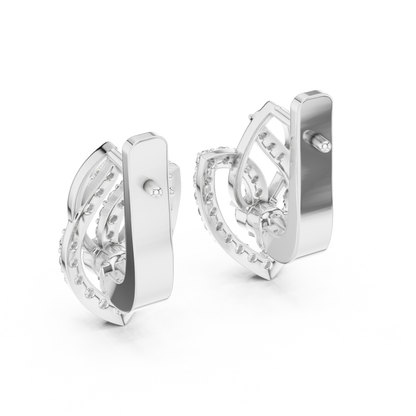 Serenity Petal Arc Earrings • Pavé Leaf Rings • High-Spark 14K/18K Gold Hoops