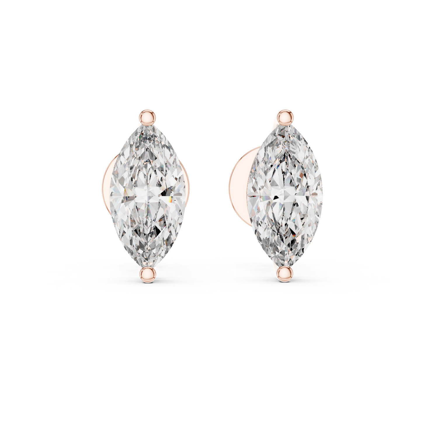 14K Gold Diamond Earrings Side Profile