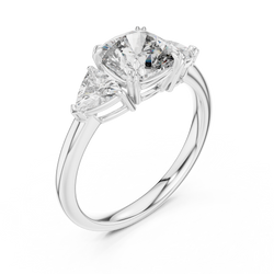 14K Gold Diamond Engagement Ring In Velvet Gift Box