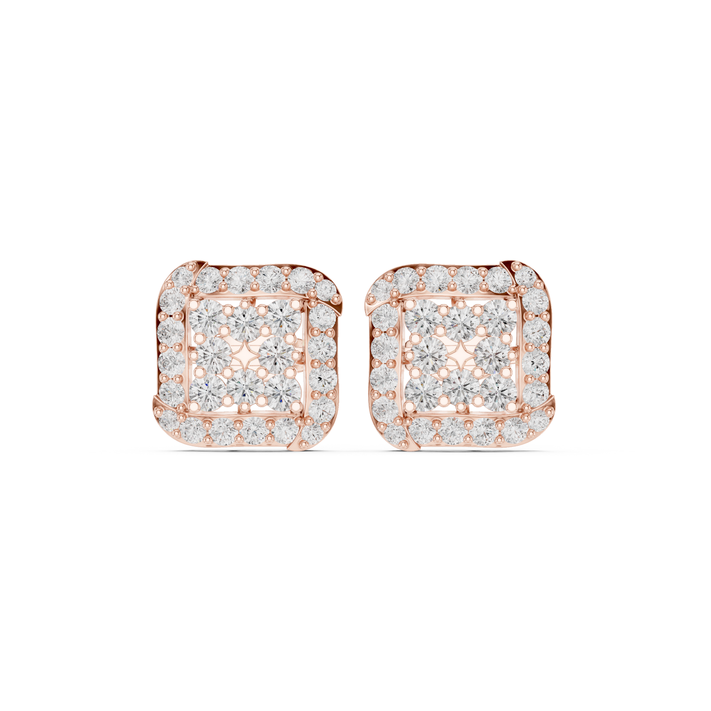 14K Gold Diamond Studs Handcrafted Solid Gold Earrings For Women Best Anniversary Gift Idea