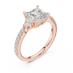 14K Gold Engagement Ring Side Profile Cathedral Setting