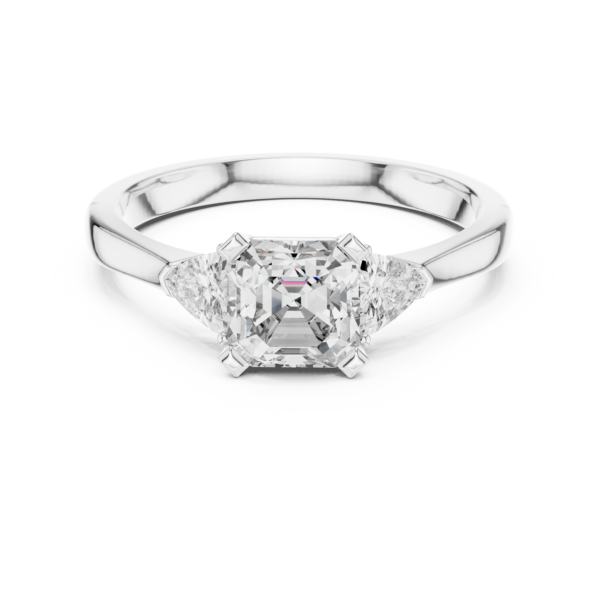14K Gold Engagement Ring Top Down Angle