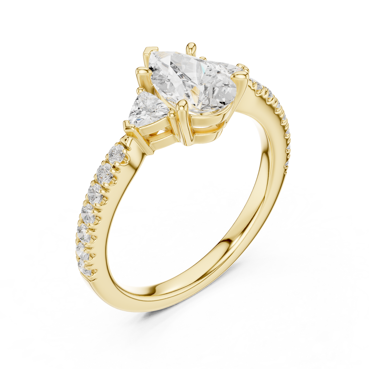 14K Gold Hallmark Stamp Detail On Lab Diamond Ring