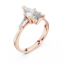 14K Gold Lab Diamond Marquise Ring Side Profile Angle