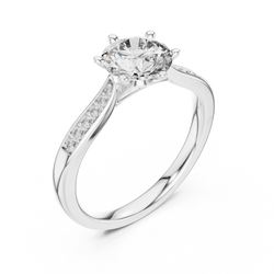 14K Gold Lab Diamond Ring In Velvet Gift Box