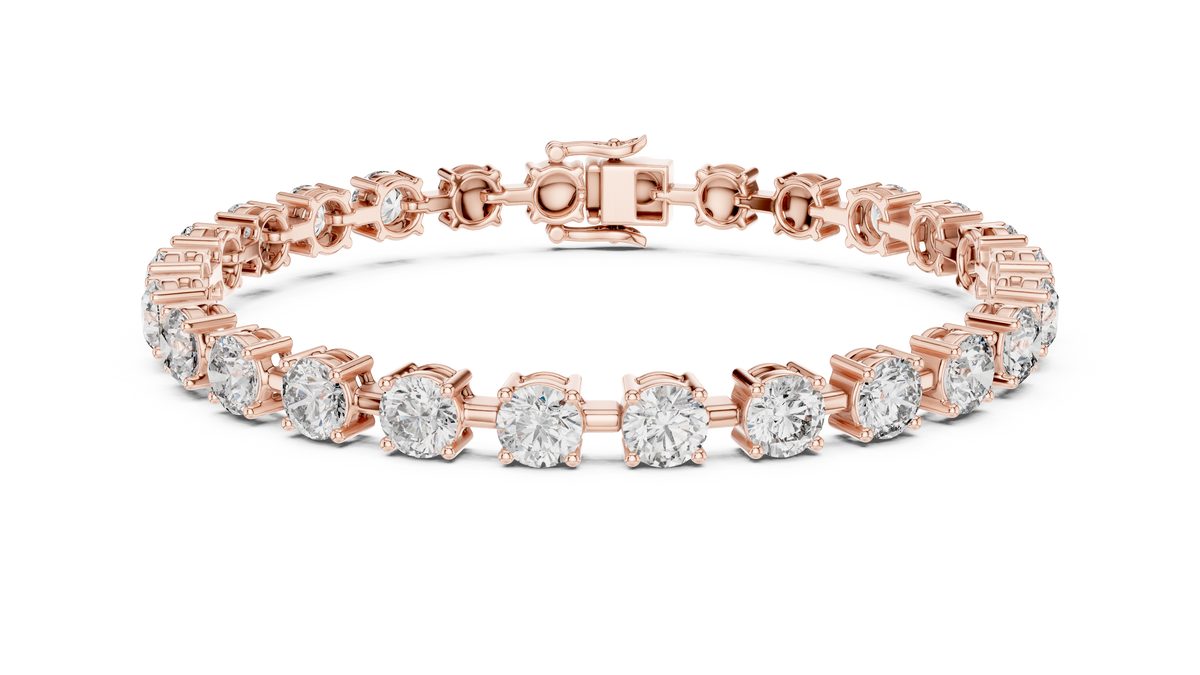14K Gold Lab Diamond Tennis Bracelet Front Studio View