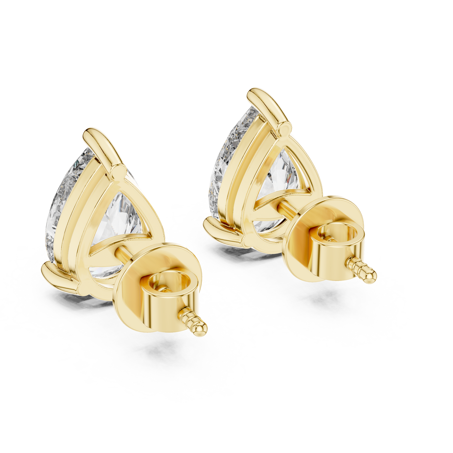 14K Gold Lab Grown Diamond Studs On Model 14K Gold Lab Grown Diamond Studs On Model