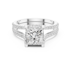 14K Gold Princess Cut Diamond Engagement Ring Studio Photo

