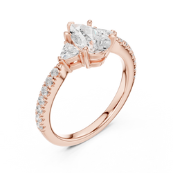 14K Yellow Gold Lab Diamond Ring On Hand Model