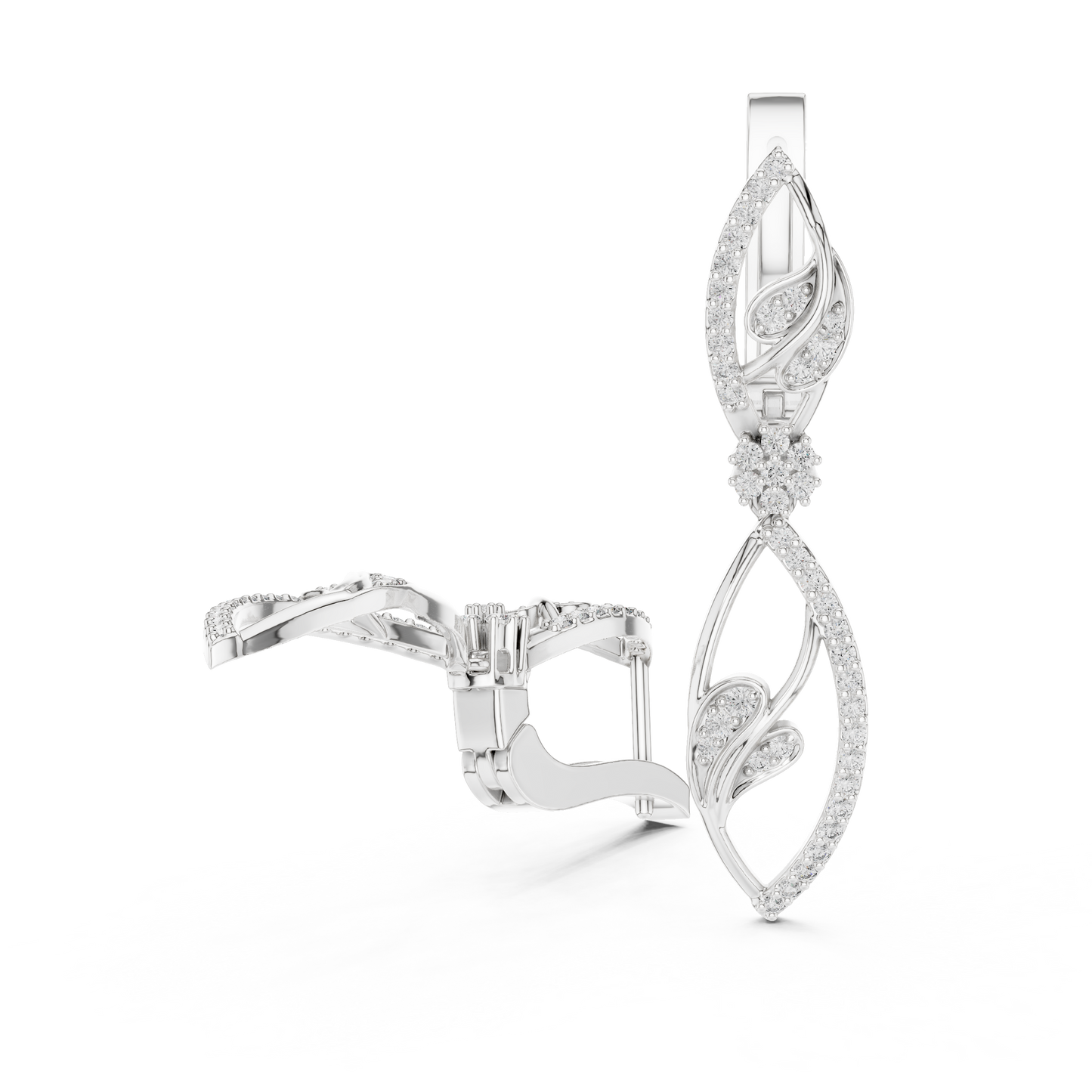 Hyper Luxe Floral Twist Diamond Drops • Gold Vine Infinity Earrings • Elite Designer Jewelry