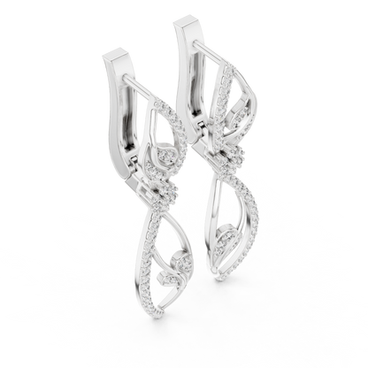 Hyper Luxe Floral Twist Diamond Drops • Gold Vine Infinity Earrings • Elite Designer Jewelry