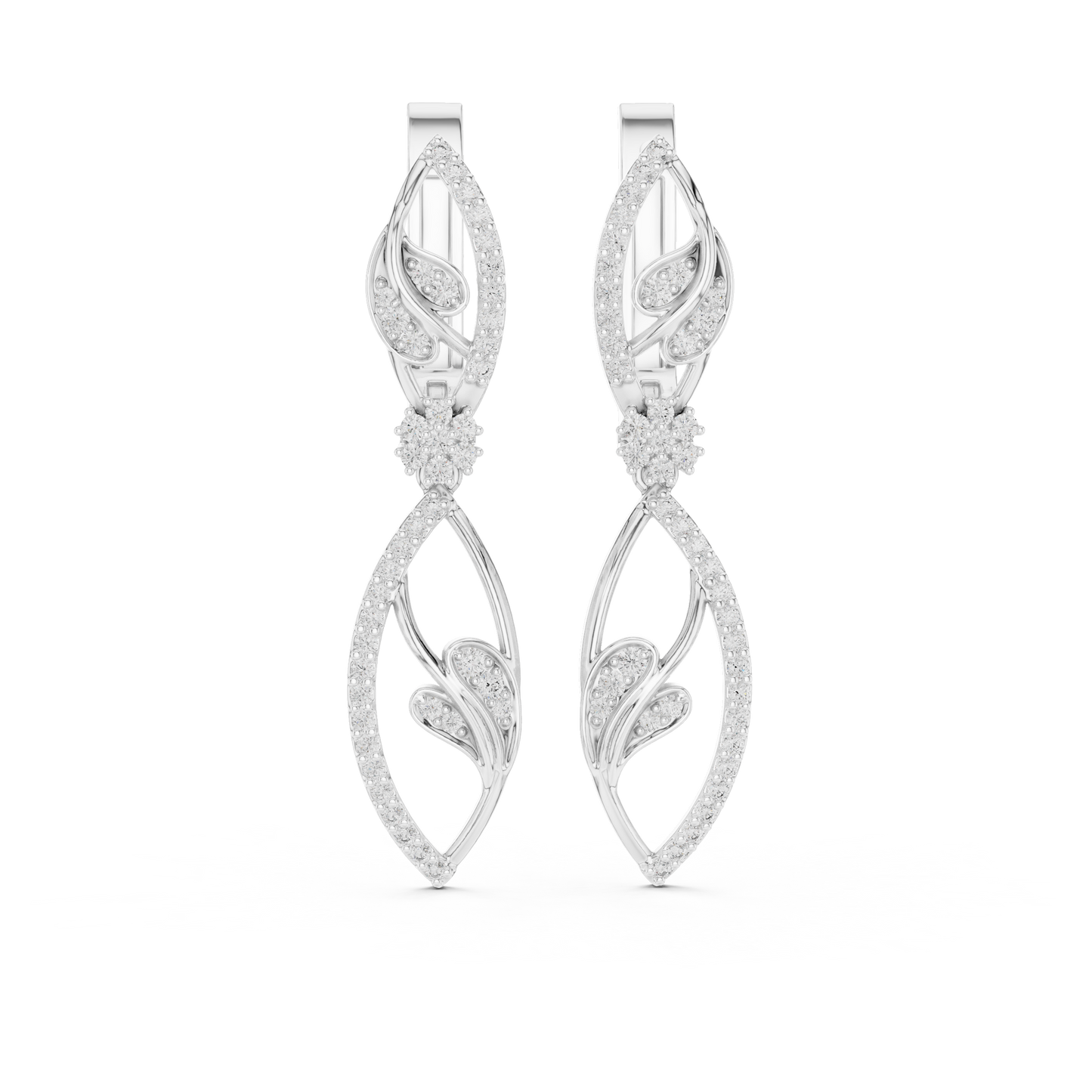 Hyper Luxe Floral Twist Diamond Drops • Gold Vine Infinity Earrings • Elite Designer Jewelry