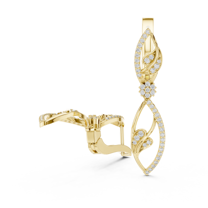 Hyper Luxe Floral Twist Diamond Drops • Gold Vine Infinity Earrings • Elite Designer Jewelry