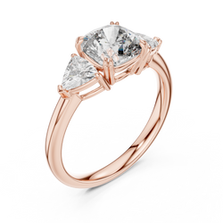18K Gold Cushion Cut Diamond Ring Side Profile Angle