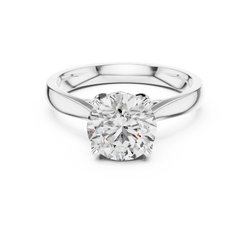 18K Gold Lab Diamond Solitaire Ring Macro View