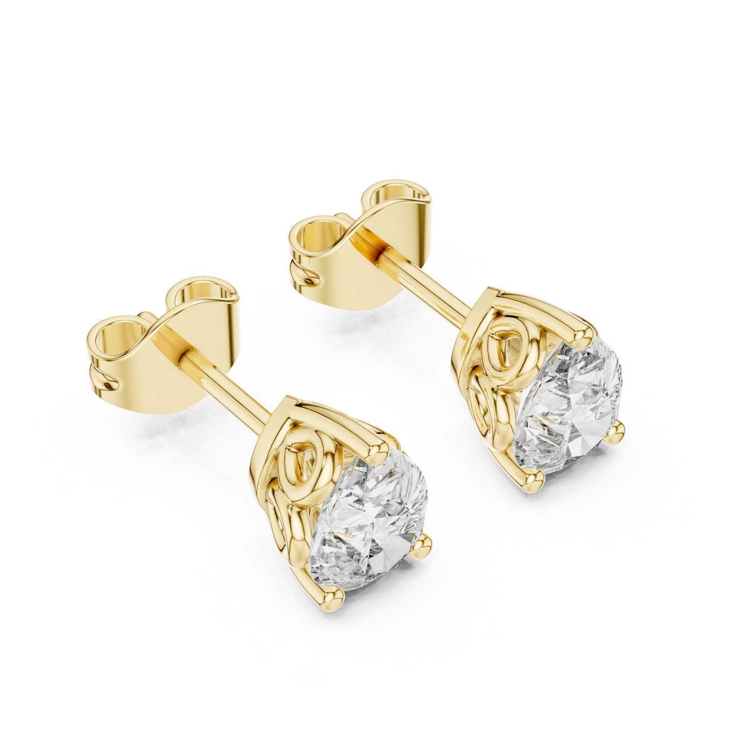 18k Gold Diamond Earrings For Anniversary Gift