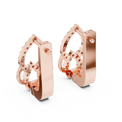 QuantumTeardrop™ Dual-Pavé Diamond Hinge Hoops • Hyper-Luxe Locking Earrings • Royal Gold Shine