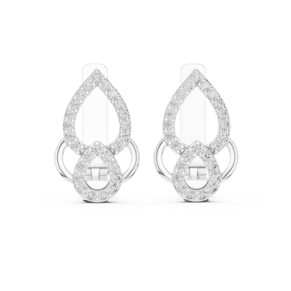 QuantumTeardrop™ Dual-Pavé Diamond Hinge Hoops • Hyper-Luxe Locking Earrings • Royal Gold Shine