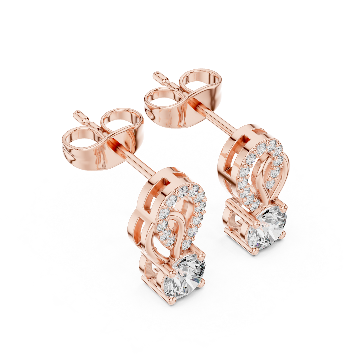 Contemporary Figure Shape Studs | Crystal Halo Inspired Earrings | Statement Luxury Gift Piece (Copy)