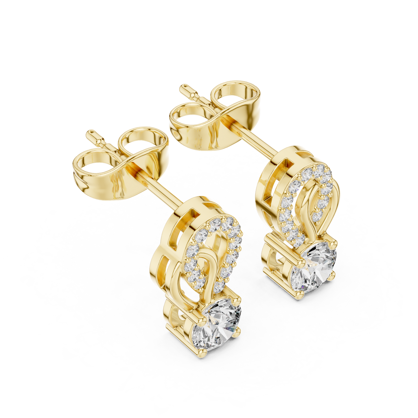 Contemporary Figure Shape Studs | Crystal Halo Inspired Earrings | Statement Luxury Gift Piece (Copy)