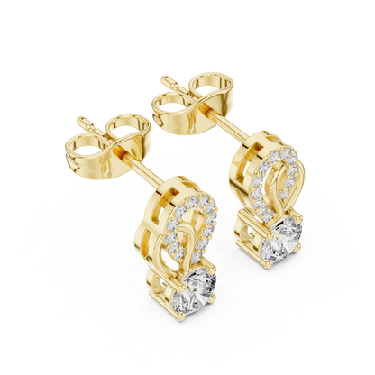 Contemporary Figure Shape Studs | Crystal Halo Inspired Earrings | Statement Luxury Gift Piece (Copy)