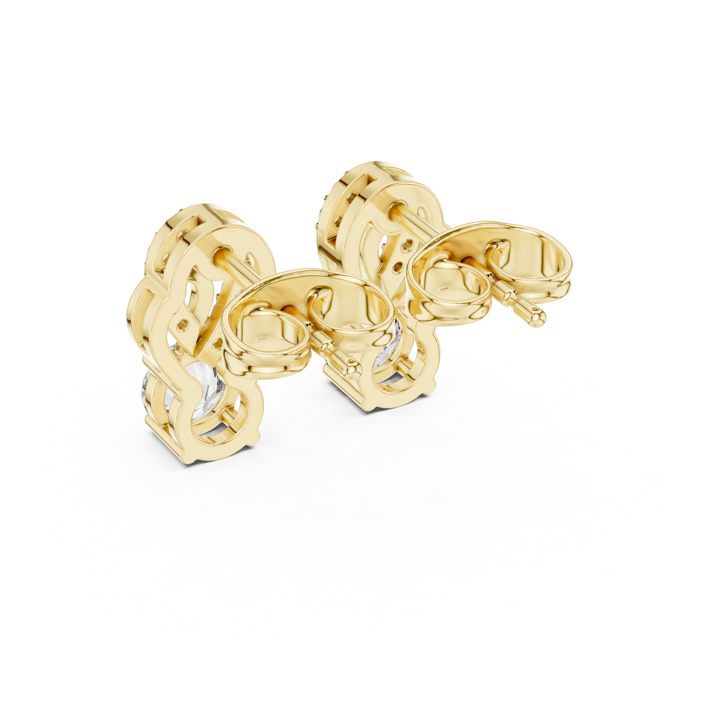 Contemporary Figure Shape Studs | Crystal Halo Inspired Earrings | Statement Luxury Gift Piece (Copy)