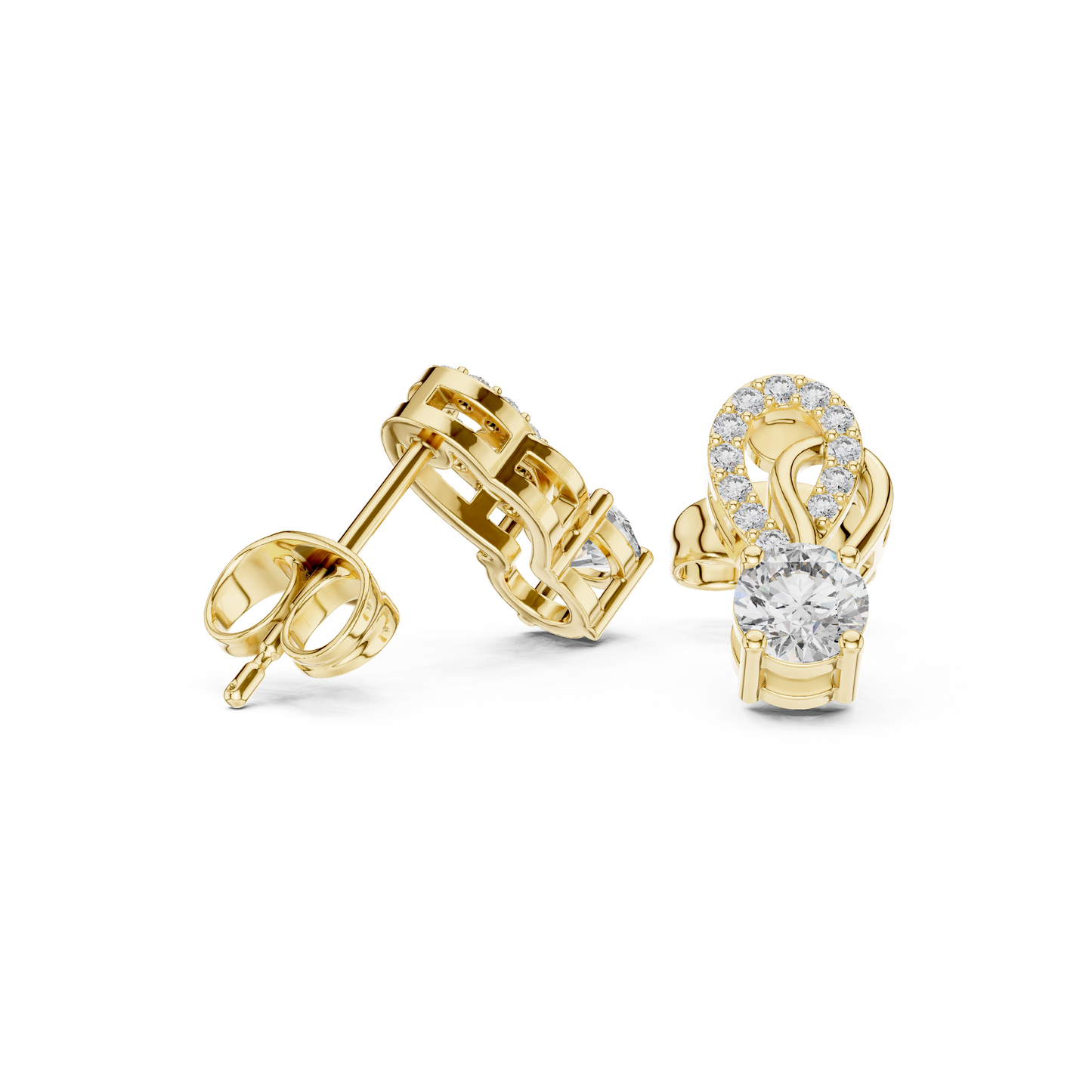 Contemporary Figure Shape Studs | Crystal Halo Inspired Earrings | Statement Luxury Gift Piece (Copy)