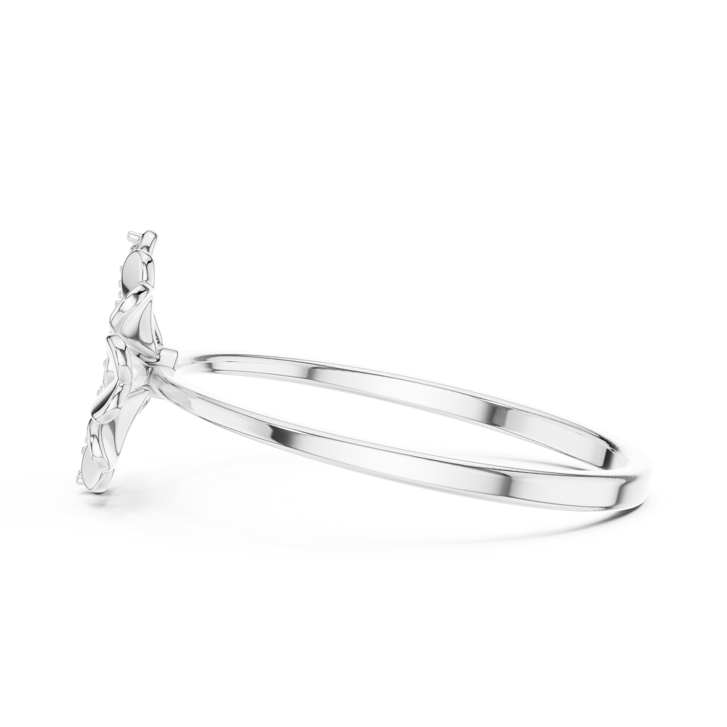 Nature Inspired Daisy Ring • Diamond Center Flower Band • Romantic Jewelry - Gift For Fiancée