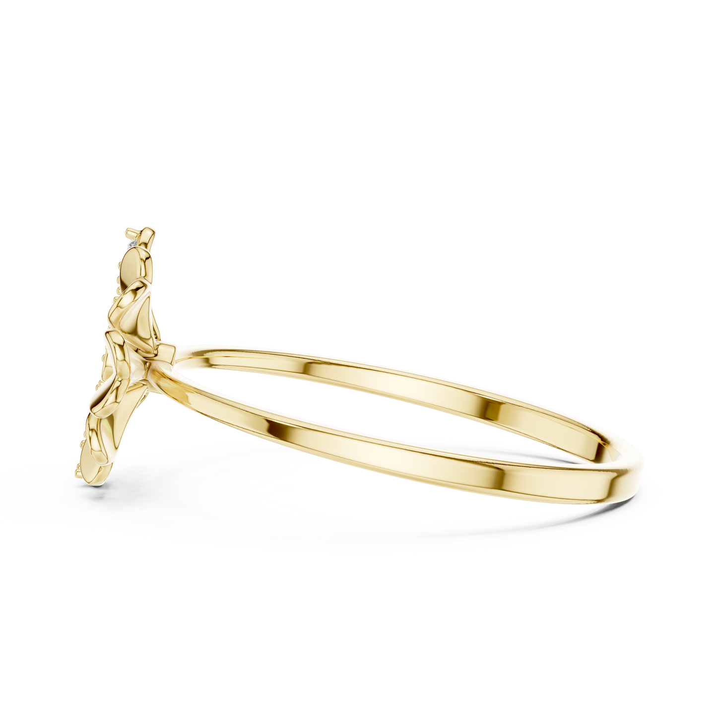 Nature Inspired Daisy Ring • Diamond Center Flower Band • Romantic Jewelry - Gift For Fiancée