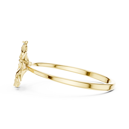 Nature Inspired Daisy Ring • Diamond Center Flower Band • Romantic Jewelry - Gift For Fiancée