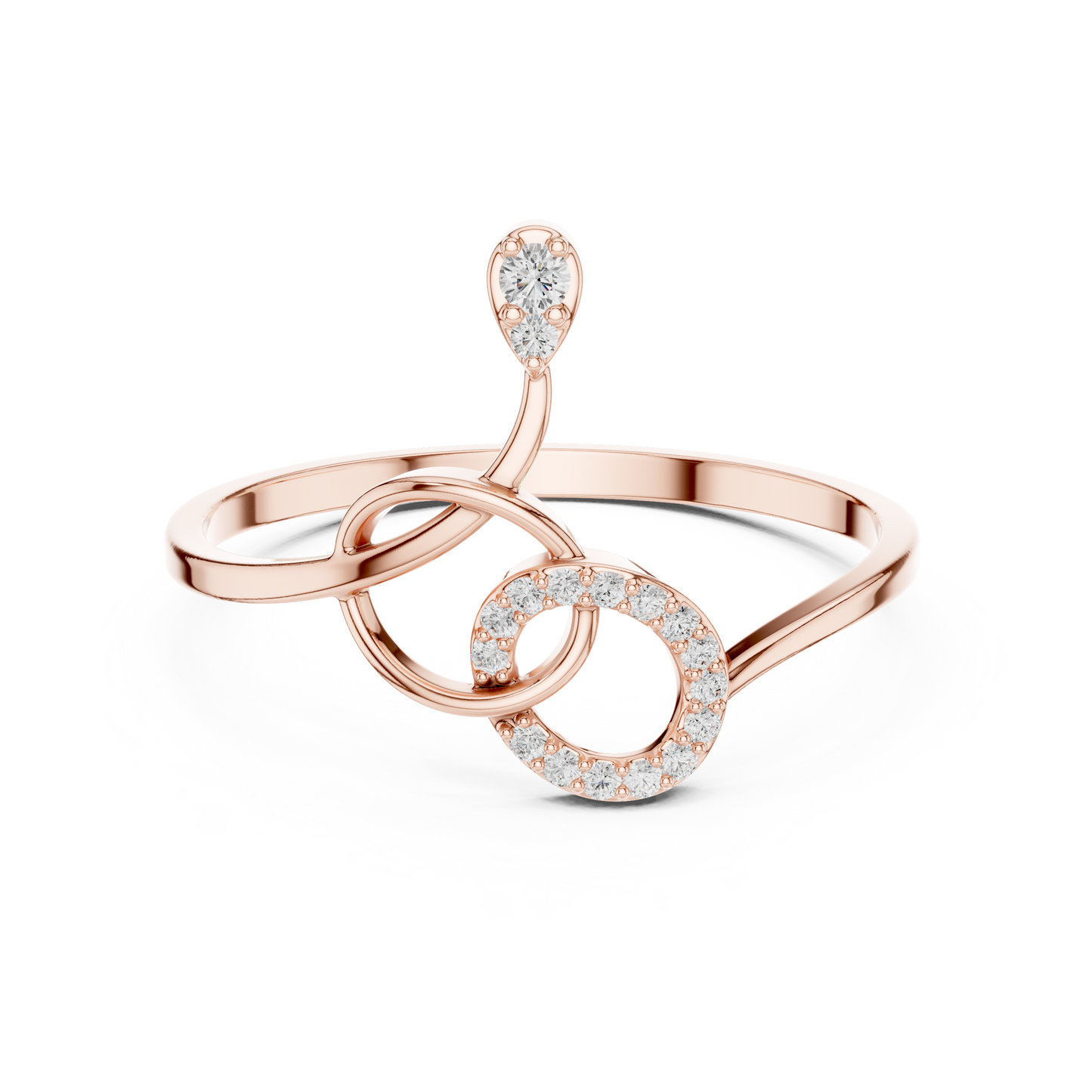 Dainty Infinity Circle Ring – Delicate Sparkling Gift for Her - Floating Circles Ring - Birthday Surprise
