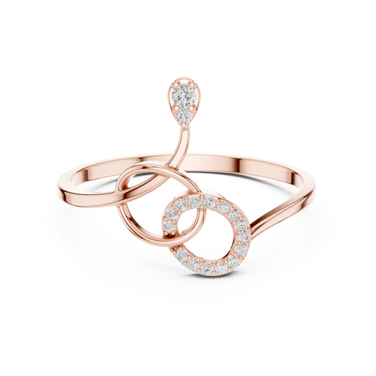 Dainty Infinity Circle Ring – Delicate Sparkling Gift for Her - Floating Circles Ring - Birthday Surprise