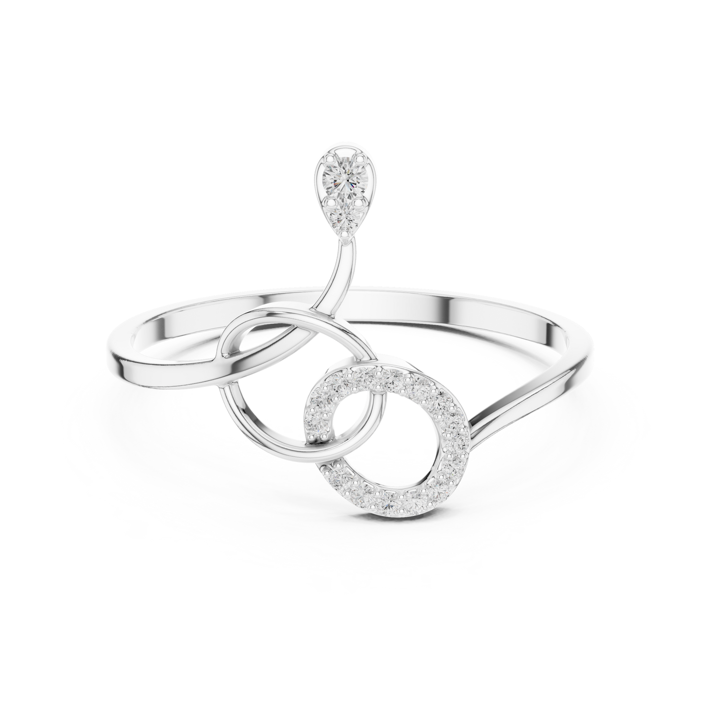 Dainty Infinity Circle Ring – Delicate Sparkling Gift for Her - Floating Circles Ring - Birthday Surprise