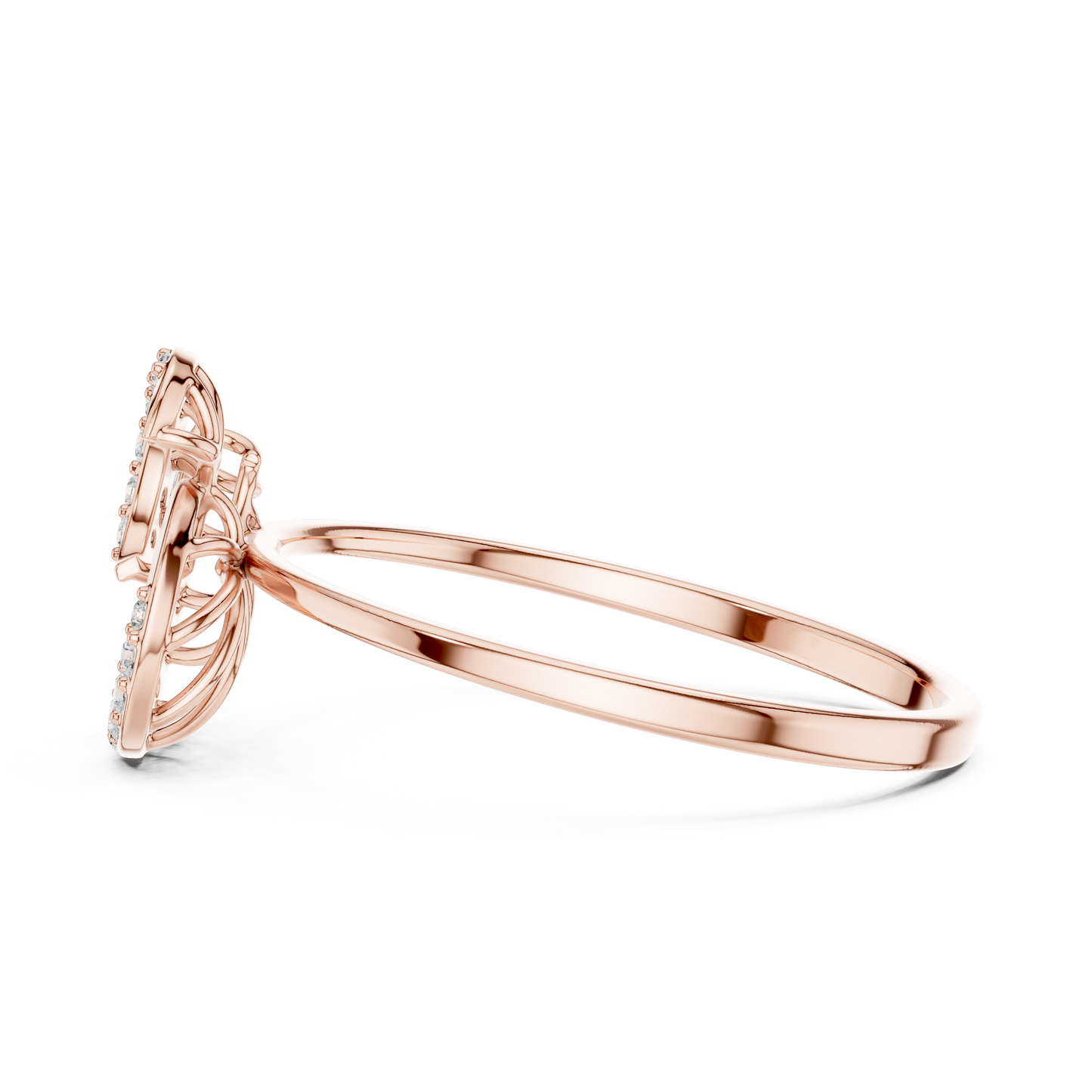 Aurora Curve Diamond Band • Modern Fluid Line Ring for Everyday Wear - Chic Swirl Pattern