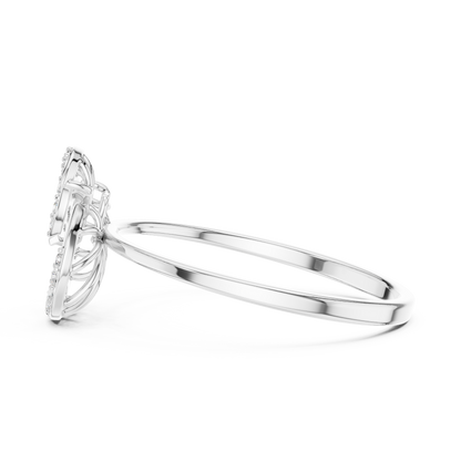 Aurora Curve Diamond Band • Modern Fluid Line Ring for Everyday Wear - Chic Swirl Pattern