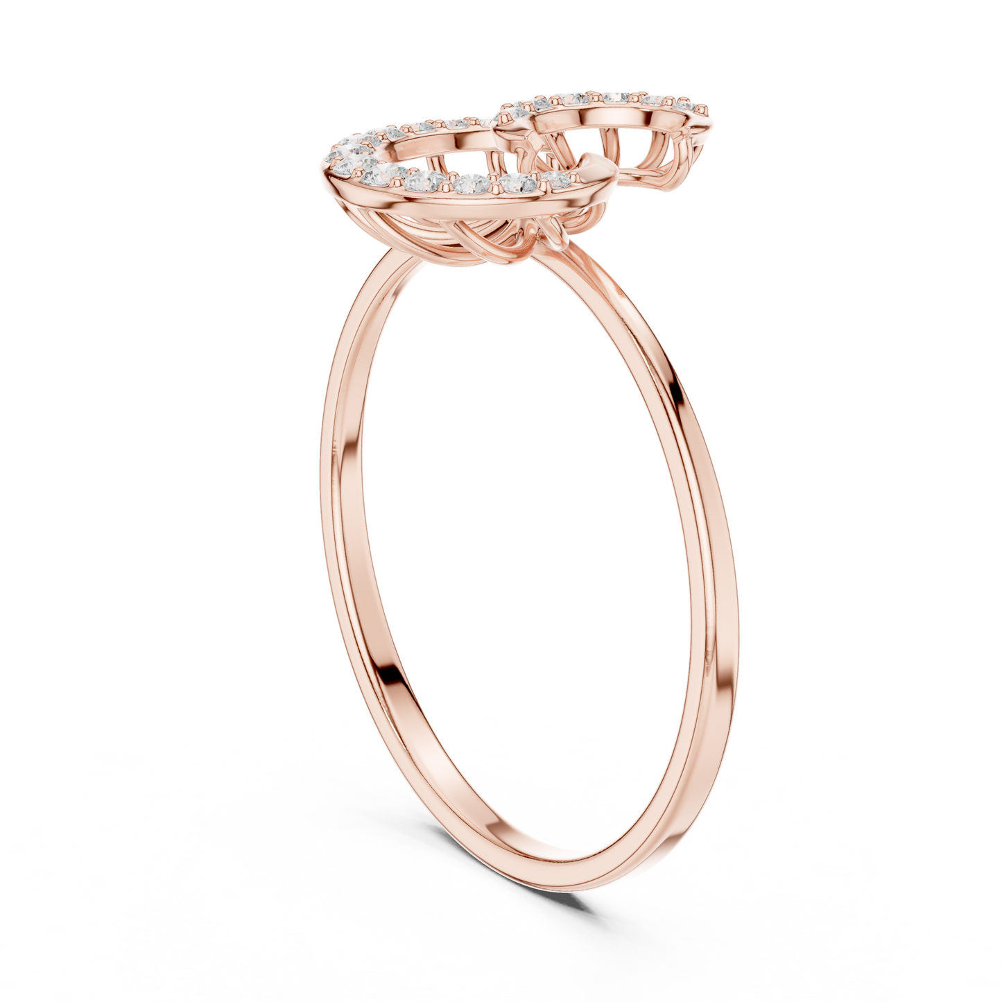 Aurora Curve Diamond Band • Modern Fluid Line Ring for Everyday Wear - Chic Swirl Pattern