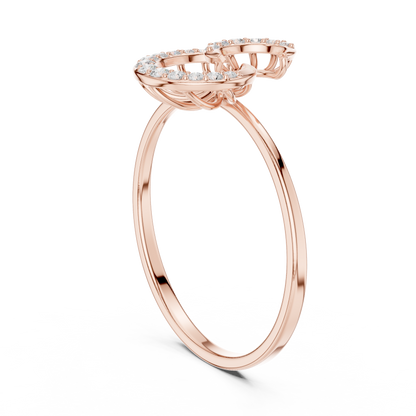 Aurora Curve Diamond Band • Modern Fluid Line Ring for Everyday Wear - Chic Swirl Pattern