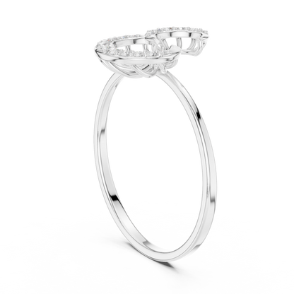 Aurora Curve Diamond Band • Modern Fluid Line Ring for Everyday Wear - Chic Swirl Pattern