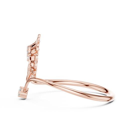 infinity Curve Sunbeam Ring Elegant Gold Modern Diamond Gift - WavyPetal Sun flare  Ring Romantic