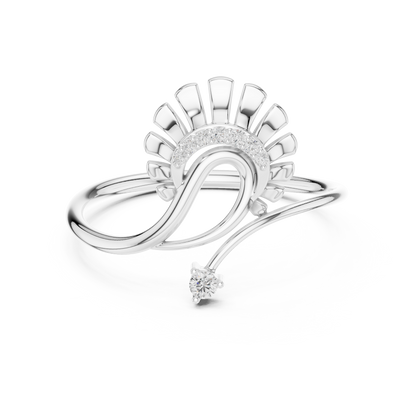 infinity Curve Sunbeam Ring Elegant Gold Modern Diamond Gift - WavyPetal Sun flare  Ring Romantic