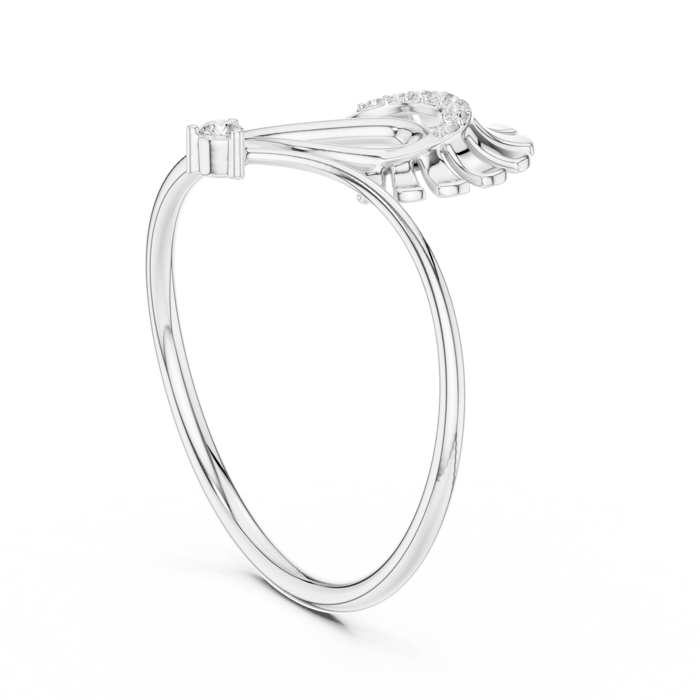 infinity Curve Sunbeam Ring Elegant Gold Modern Diamond Gift - WavyPetal Sun flare  Ring Romantic