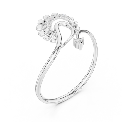 infinity Curve Sunbeam Ring Elegant Gold Modern Diamond Gift - WavyPetal Sun flare  Ring Romantic