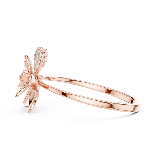 Lotus Bloom Minimalist Band | Dainty Floral Jewelry Gift Women - Enchant Flower Timeless Silver Style