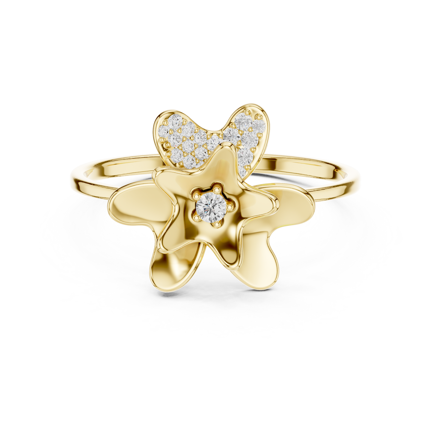 Lotus Bloom Minimalist Band | Dainty Floral Jewelry Gift Women - Enchant Flower Timeless Gold Style