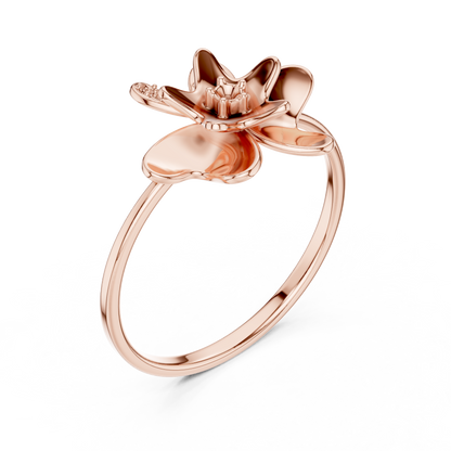 Lotus Bloom Minimalist Band | Dainty Floral Jewelry Gift Women - Enchant Flower Timeless Gold Style