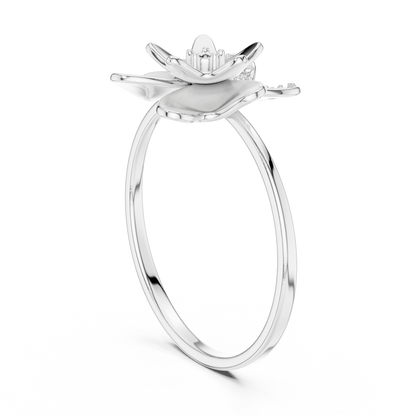 Lotus Bloom Minimalist Band | Dainty Floral Jewelry Gift Women - Enchant Flower Timeless Gold Style