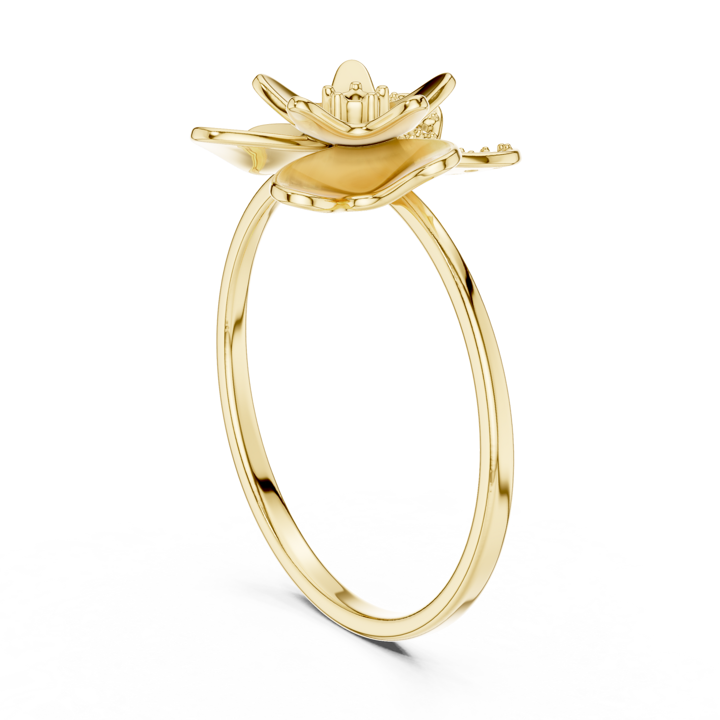 Lotus Bloom Minimalist Band | Dainty Floral Jewelry Gift Women - Enchant Flower Timeless Gold Style