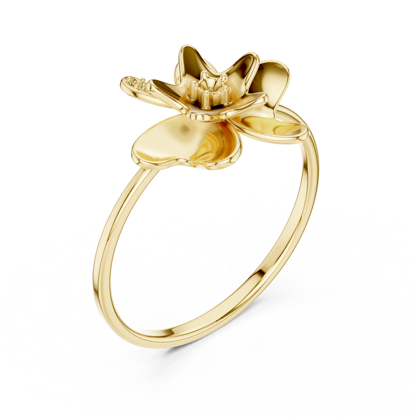Lotus Bloom Minimalist Band | Dainty Floral Jewelry Gift Women - Enchant Flower Timeless Gold Style