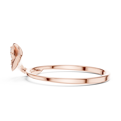 Pure Heart Diamond Band | Minimalist Fine Gold Elegance | Timeless Promise Engagement Ring For Her