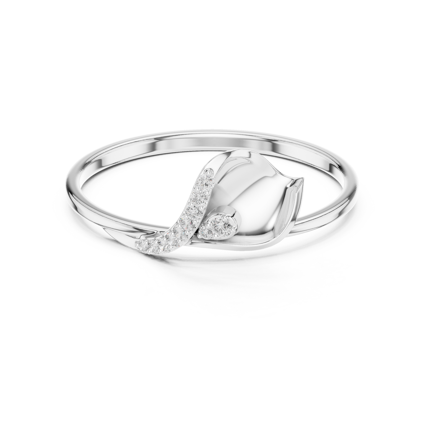 Pure Heart Diamond Band | Minimalist Fine Gold Elegance | Timeless Promise Engagement Ring For Her